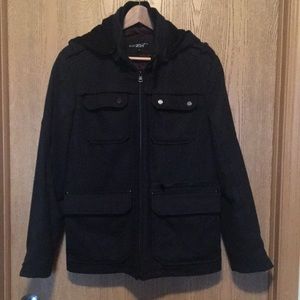 Men’s Black Rivet Wool Jacket